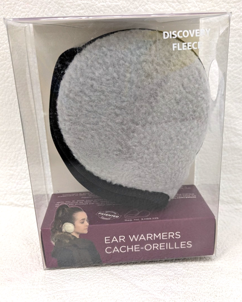 Degrees by 180s Womens Fleece Winter Ear Warmer Gray O/S Behind Collapsible